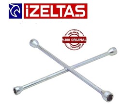 IZELTAS-Bijon-Anahtari-4lu-Istavroz-Tipi-Dort-Kol-17-19-21-22-MM İZELTAŞ Bijon Anahtarı 4'lü İstavroz Tipi Dört Kol 17-19-21-22 MM