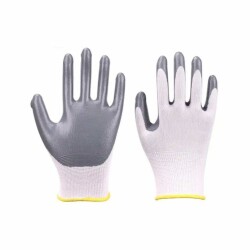 Isci-Eldiveni-Gri-Nitril-Kapli-Orme-Beyaz İşçi Eldiveni Gri Nitril Kaplı Örme Beyaz