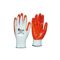 Isci-Eldiveni-Kirmizi-Beyaz-Nitril-Kapli-Orme İşçi Eldiveni Kırmızı Beyaz Nitril Kaplı Örme