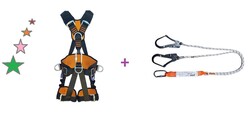 Karam-KP45-Tam-korumali-Emniyet-Kemeri-Karam-KA341-Cift-Bacakli-Sok-Emicili-Lanyard-Karam-Guvenlik-Seti Karam KP45 Tam korumalı Emniyet Kemeri+ Karam KA341 Çift Bacaklı Şok Emicili Lanyard Karam Güvenlik Seti