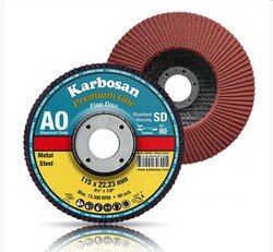 Karbosan-115X22.23-Premium-Line-A0-SD-Flap-Disk-Zimpara-40-Kum Karbosan 115X22.23 Premium Line A0 SD Flap Disk Zımpara 40 Kum